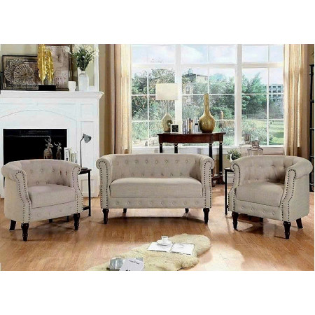 Royal Style - QH23 : Ghế Sofa Đôi - Màu Kem